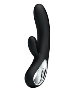 Pretty Love Elmer crni silikonski vibrator sa dodatkom za klitoris  BI 14413-1-1